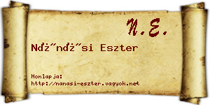 Nánási Eszter névjegykártya